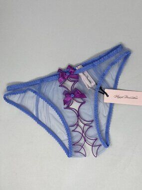 Agent Provocateur Lorna Blue Amethyst Ouvert Brief AP2 Small NWT
